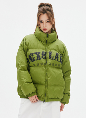 喜士潮社AGXS秋冬新款印花加厚高领夹棉休闲外套棉衣男女潮牌棉服