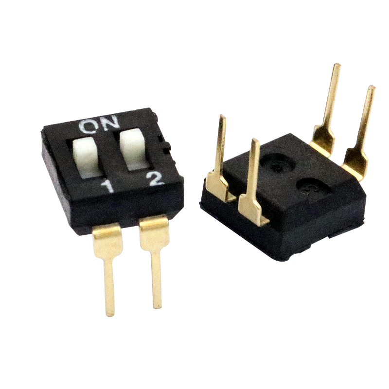 【TELESKY】间距2.54MM 2位/2P拨码开关直脚黑色二位插脚 (2个)