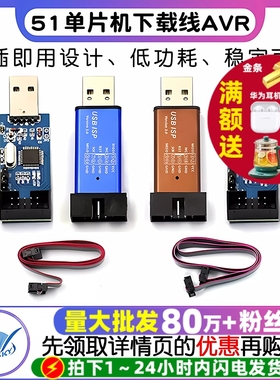51单片机下载线 51AVR USBasp下载器USB ISP编程烧录器 带外壳