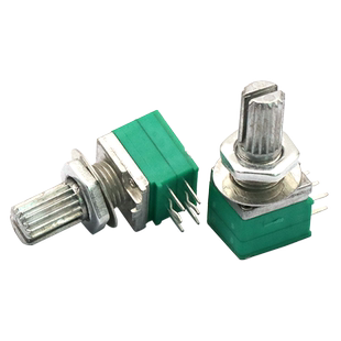 双联6脚 09型 音响/功放/密封电位器B50K 柄长15MM配螺母 (2个)