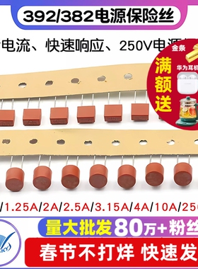 392方形 382圆柱电源保险 保险丝T1A/2A/2.5A/3.15A/4A/10A 250V