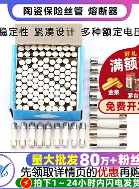 陶瓷保险丝管5x20mm250V熔断器保险管式万用表1A2A3A5A10A15A30安