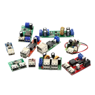 DC-DC降压电源模块 板6-24V12V转5V3A 车载双USB手机充电器 97.5%