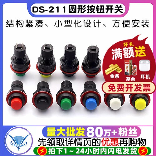DS-211213圆形按钮开关绿色带锁