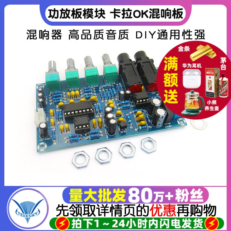 功放板模块 卡拉OK混响板 混响器 麦克风放大板 K歌设备高品质diy