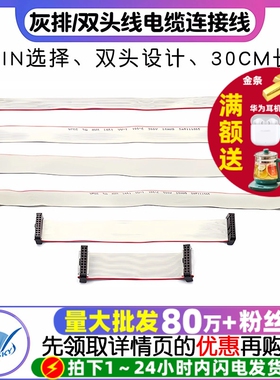 灰排线 FC-10P/14/16/20P双头线 电缆AVR连接线 30CM间距2.54MM
