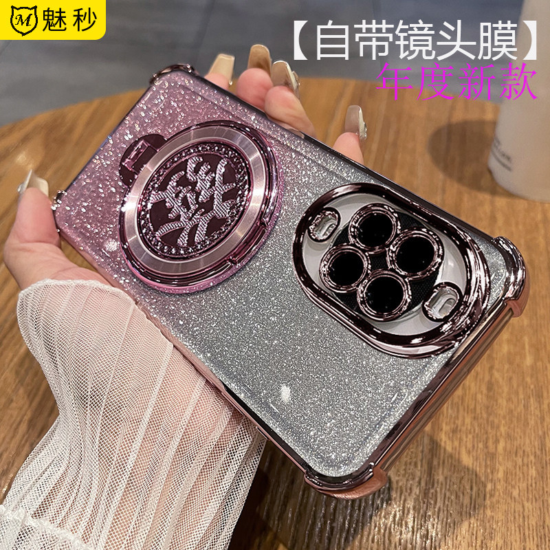 自带镜头膜适用华为nova15手机壳气囊旋转支架nove15pro电镀硅胶保护套nove15ultra高级感男女新款防摔软壳潮