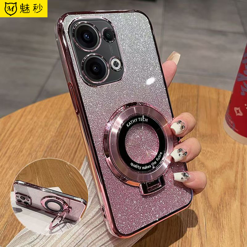 opporeno13软胶闪粉支全包防摔壳