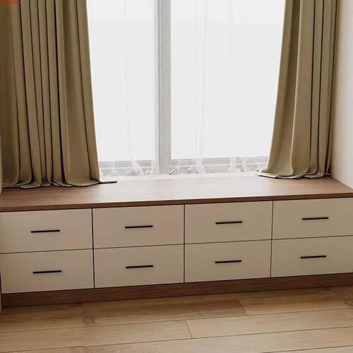 实木飘窗柜抽屉斗柜矮柜地柜收纳柜储物柜子可坐榻榻米窗台柜定制