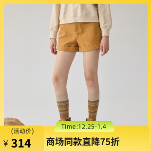 高腰百搭宽松靴裤 谜底A型短裤 简约时尚 新品 244MK1676 女士2024冬季