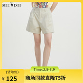 女2023夏季 新款 时尚 谜底阔腿短裤 百搭纯色宽松A型裤 子232MK0725