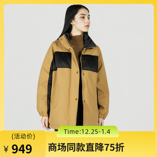 面包服257MY7866 休闲宽松拼接短款 谜底立领羽绒服女2025冬季 新款