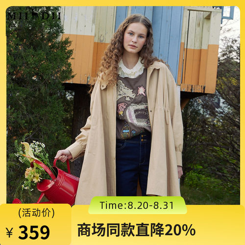 谜底设计感风衣女2024春季新款时尚立领A型前短后长外套241ME0124