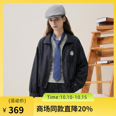 谜底立领小外套女士2025秋季新款休闲百搭宽松薄款长袖257MW7842