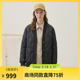 谜底短款 极简百搭宽松V领鸭绒服257MY8801 羽绒服女士2025秋冬新款