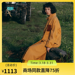 谜底大廓形A型长风衣女2024冬季 简洁利落大口袋外套244ME1675 新品