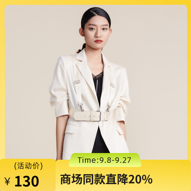谜底2022春秋新款西服通勤气质帅气修身分袖西装外套女221MW0181图片
