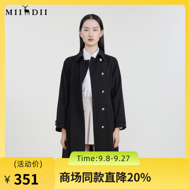 谜底单排扣长款风衣女23图片