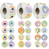 500贴 卷可爱动物表扬奖励贴纸小学生作业批改鼓励装 饰不干胶标签