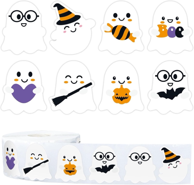 Halloween Ghost And Monster Sticker Roll