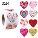 饰包装 500贴 卷彩色心形印花贴纸不干胶自粘礼品情人节婚礼贺卡装