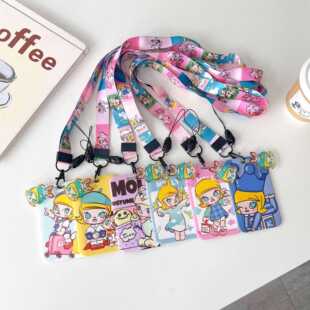 molly泡泡玛特卡通学生挂脖挂绳卡套公交卡校园卡保护套防丢挂件