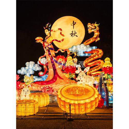 中秋国庆节嫦娥玉兔花灯