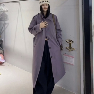 白鸭绒内胆风衣外套女冬季新款英伦风收腰气质中长款保暖羽绒大衣