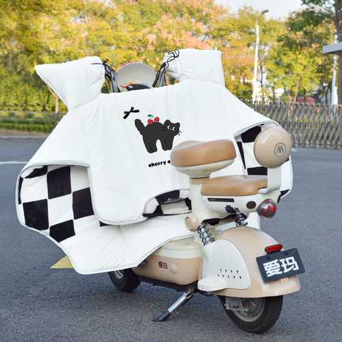 电动车挡风被小型加绒加厚冬季新款电瓶车女士法兰绒厚款挡风通用