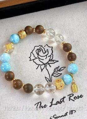 ＜花火商店＞至上系列 - 天然沉香奇楠海纹石白水手串