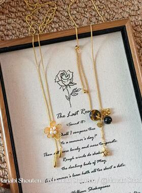 ＜花火商店＞花漾星棕 - 长款抽拉毛衣链