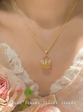 ＜花火商店＞珍珠花篮 - 人造珍珠抽拉绞丝镀金项链