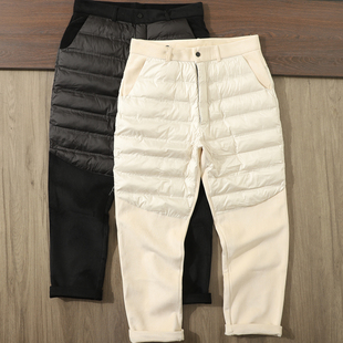长裤 细腻绒布 水洗棉拼接3D立裁御寒保暖户外秋冬通勤宽松休闲裤
