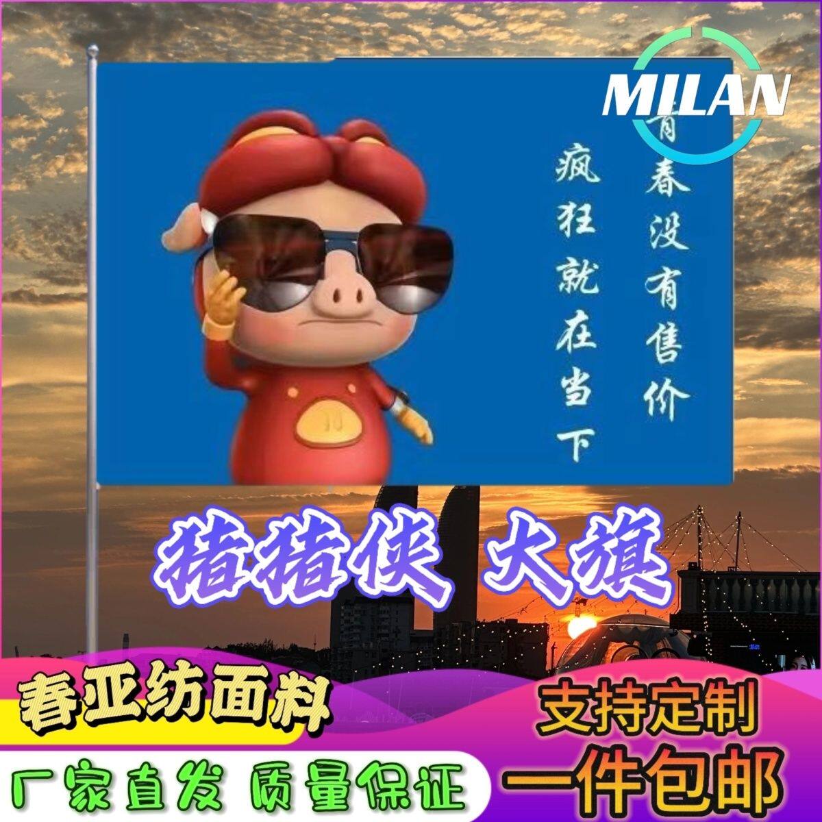 猪猪侠旗帜定做男神GG爆旗子定制队旗青春没有售价疯狂就在当下