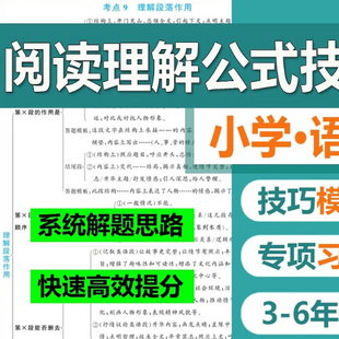 电小学语文训练答题技巧 习题模板阅读S499满分专项万能理解法公式