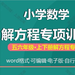 习题五六年计算复习专项小学级a1635训练解方程期末上下册应用题