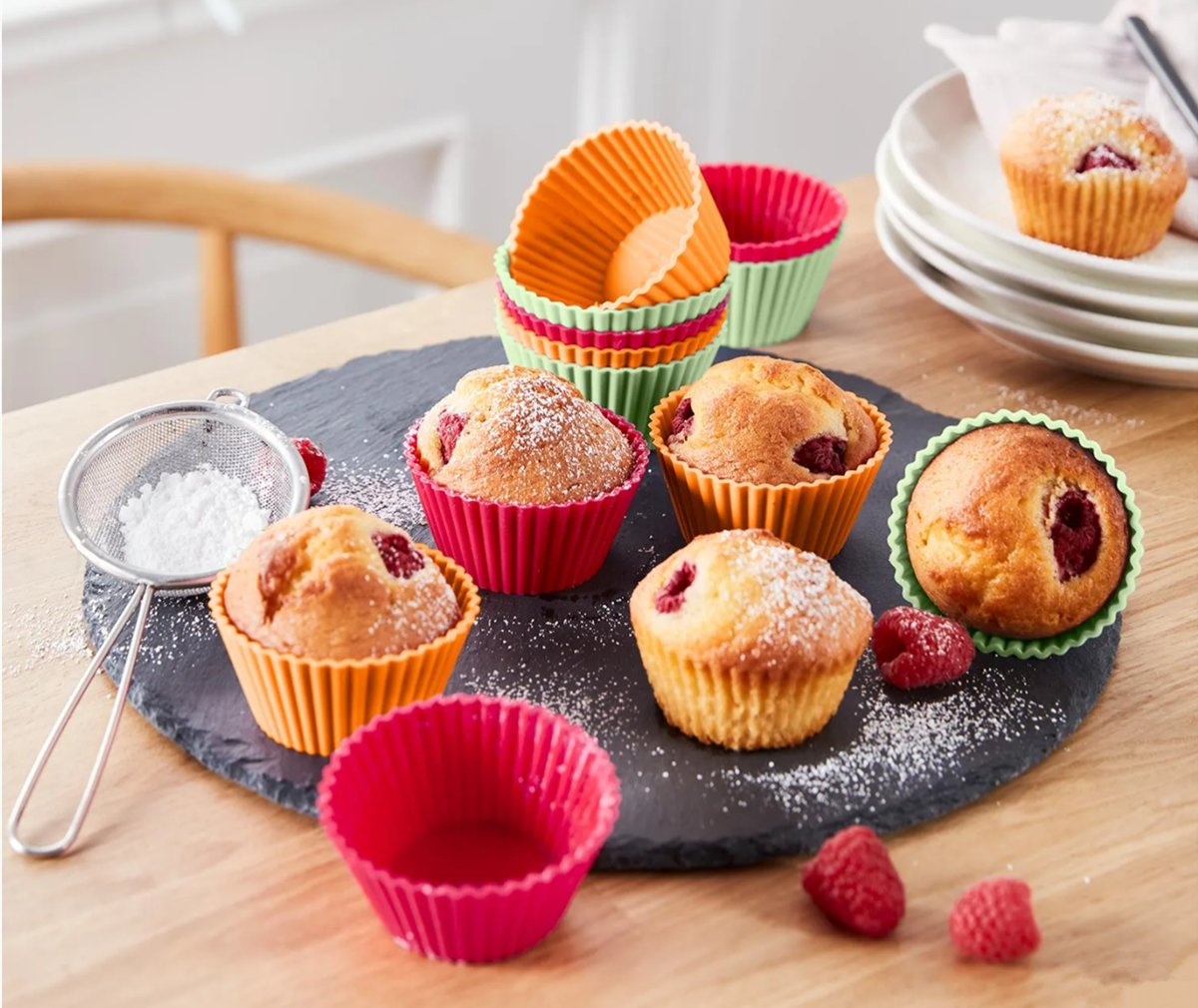 德国tcm蒸蛋糕不粘梅花迷你用硅胶烘焙家用米糕发糕模具蒸具马芬