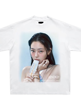 DPS「Jennie kim」金珍妮美式街头短袖T恤重磅宽松复古高街小领口