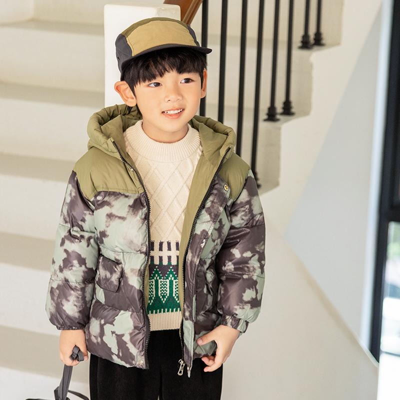 淘气贝贝男童连帽羽绒服