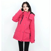 2025秋冬新款 鹅绒服户外收腰冲锋衣休闲外套加厚派克服女款 羽绒服