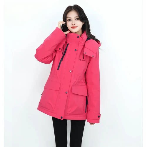 秋冬户外工装收腰加厚鹅绒服女款