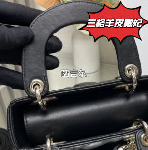 菡吉尔三格lady戴妃包四格五格迷你羊皮链条菱格斜挎单肩小方包