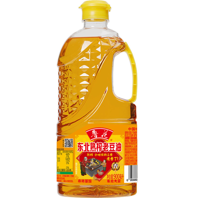 鲁花东北熟榨老豆油900ml
