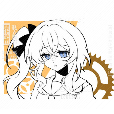 白菜头像约稿动漫立绘黑白线稿漫画定制日系可爱oc