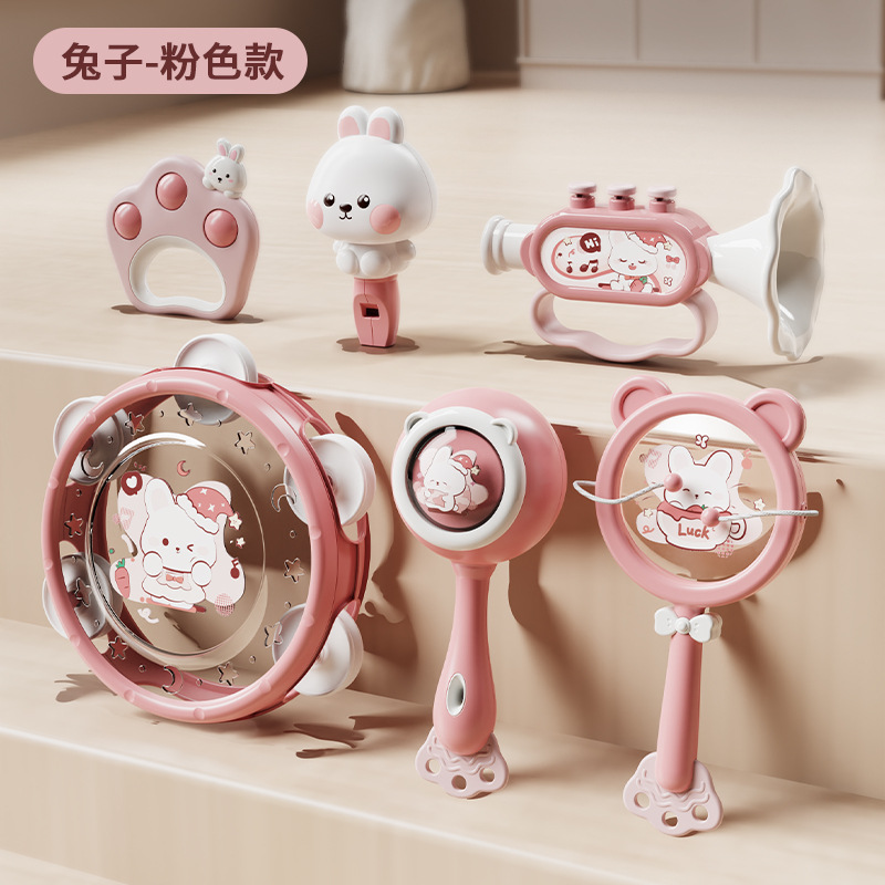 儿童玩具手拍鼓打击乐器宝宝铃鼓益智早教启蒙婴幼儿0-3岁1手摇铃