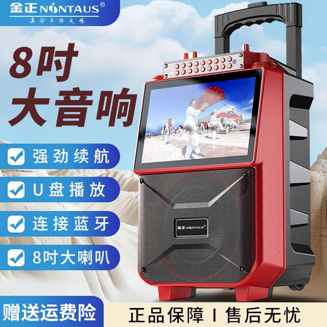 金正音响1033新款户外便携广场舞显示屏播放K歌大功率蓝牙音箱带