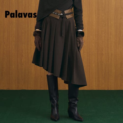 PALAVAS森林猎人半裙复古百褶裙