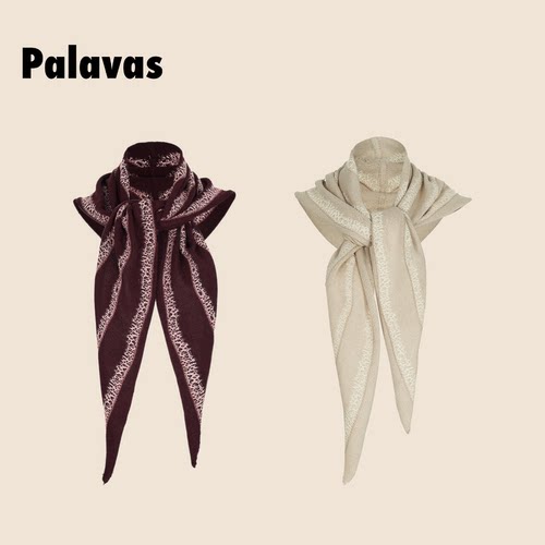 palavas云梦织语镂空撞色三角巾