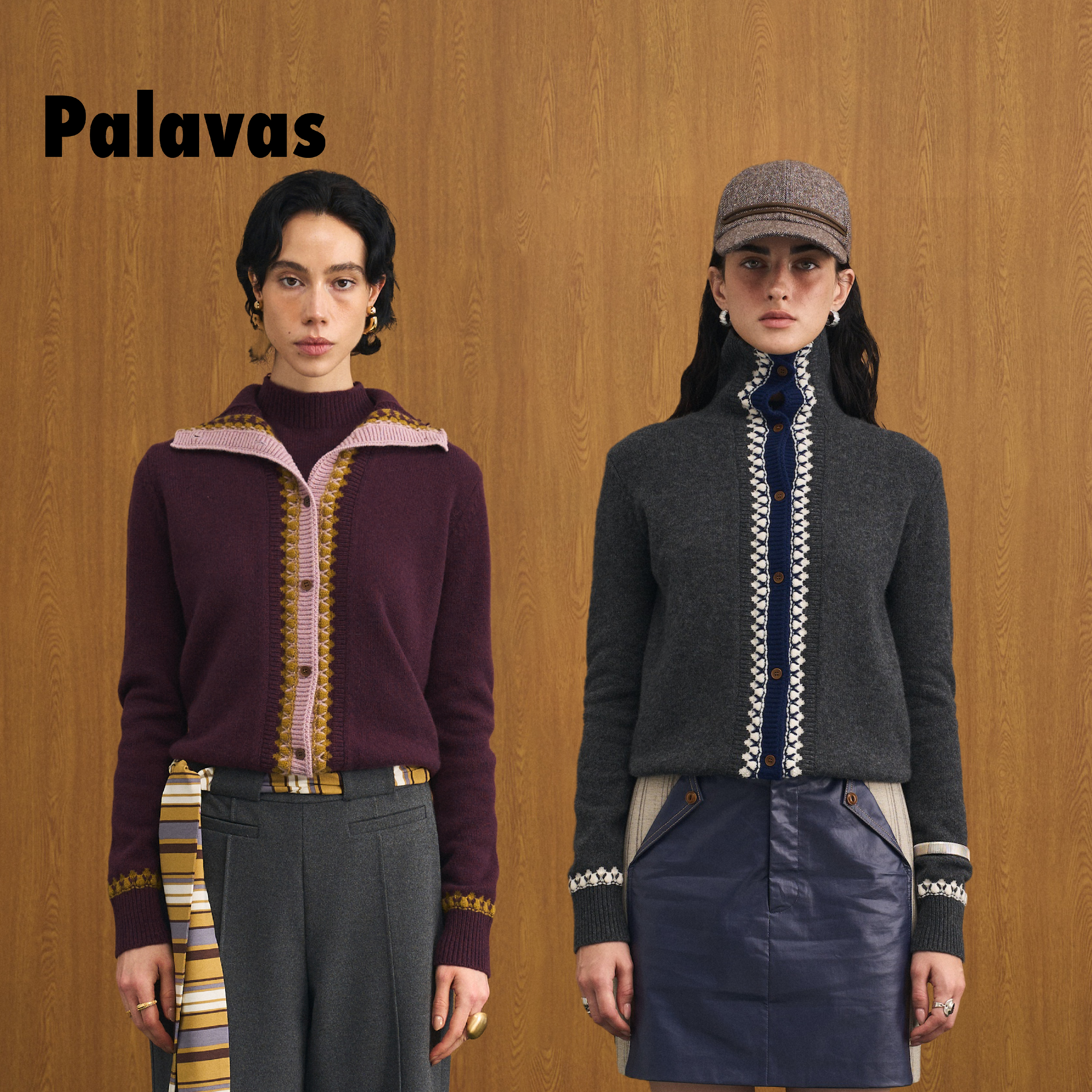 新品palavas董璇同款杜乐丽织语针织上衣撞色针织羊毛毛衣女原创