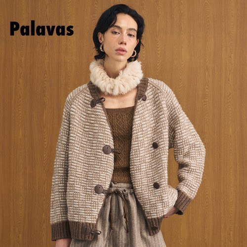 Palavas日暮守候外套粗针织毛衣